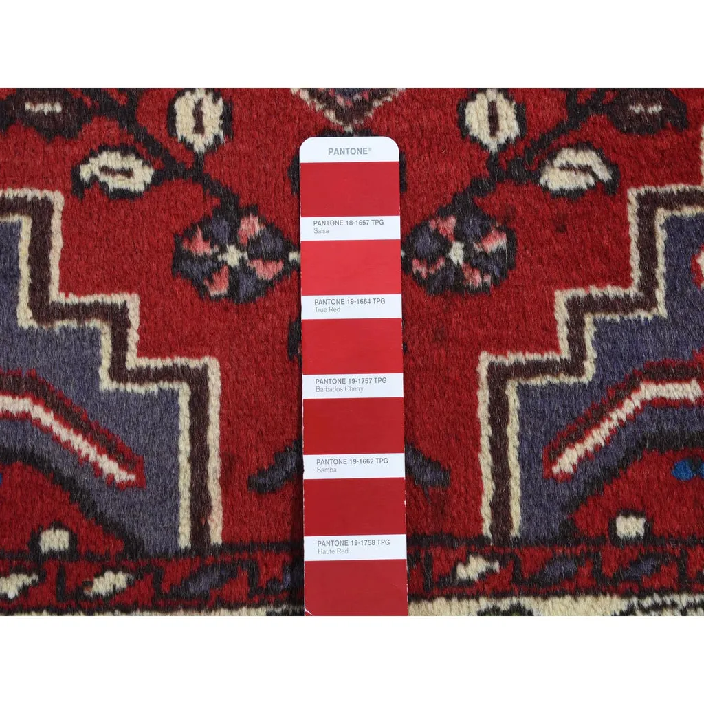 New Hand Knotted Red Wool Rectangle Oriental Rug 3'5" x 5'0"
