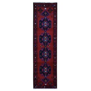 New Hand Knotted Red Wool Runner Oriental Rug 2'4" x 9'3"