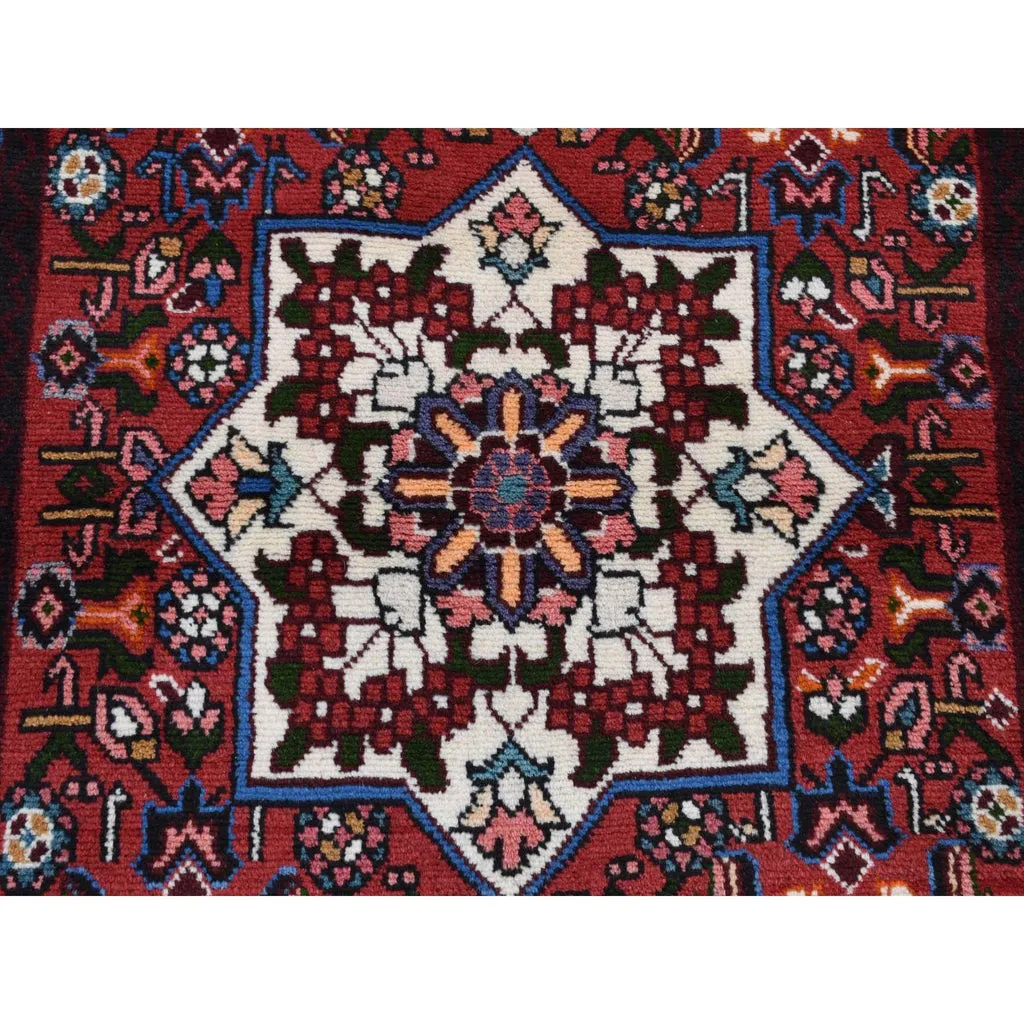 New Hand Knotted Red Wool Rectangle Oriental Rug 3'4" x 4'10"