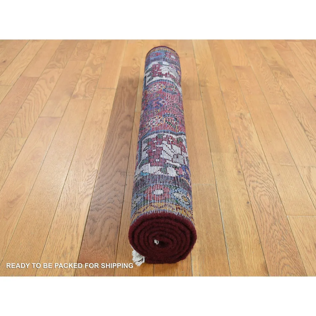 New Hand Knotted Red Wool Rectangle Oriental Rug 3'4" x 4'10"