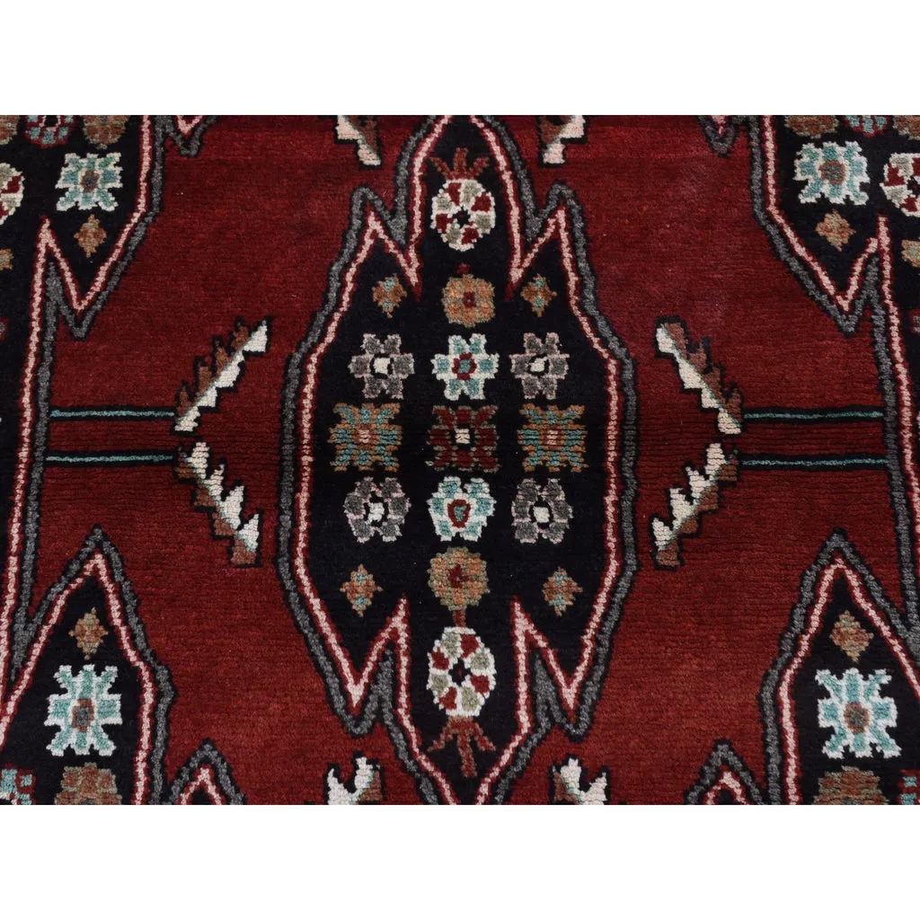 New Hand Knotted Red Wool Rectangle Oriental Rug 3'6" x 4'8"
