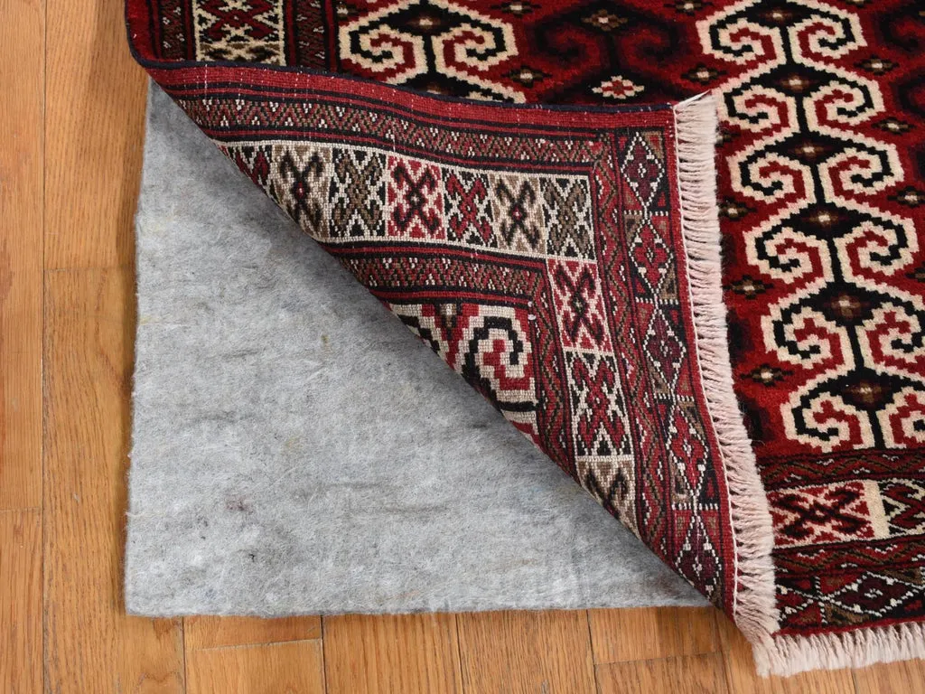 New Hand Knotted Red Wool Rectangle Oriental Rug 3'2" x 4'1"