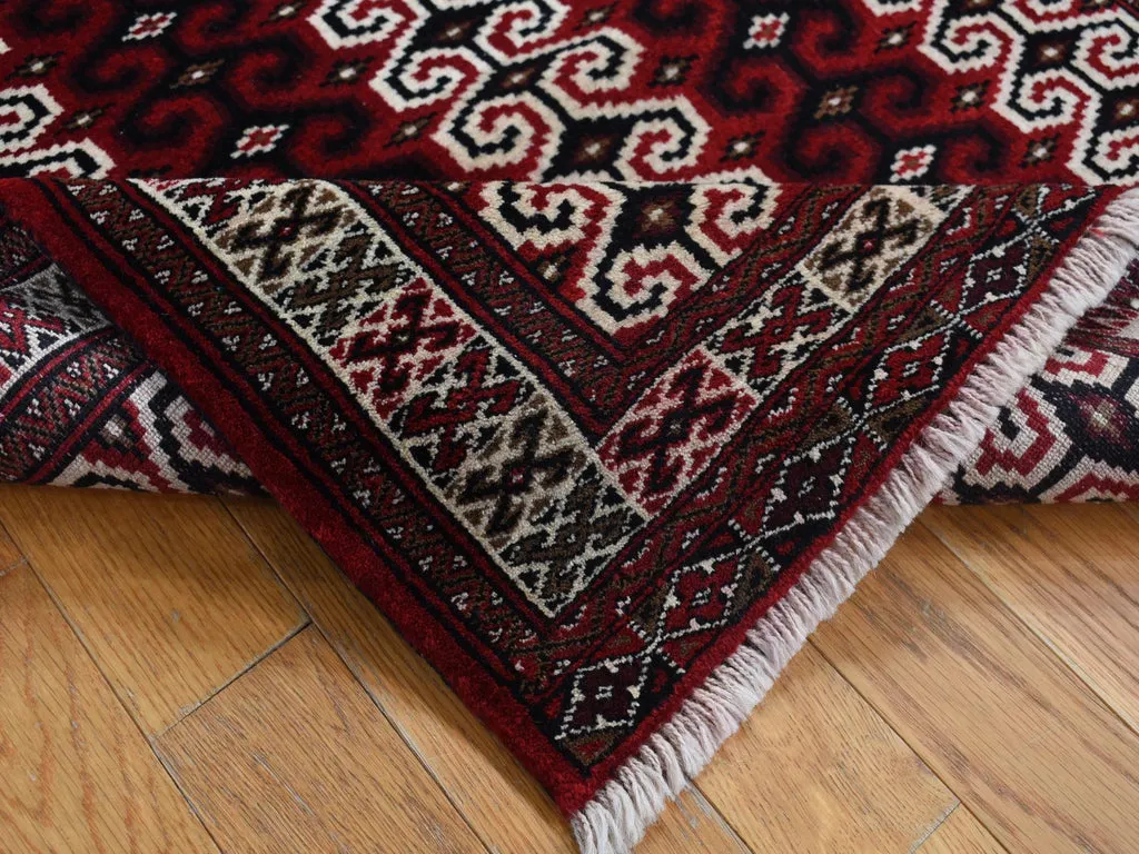 New Hand Knotted Red Wool Rectangle Oriental Rug 3'2" x 4'1"