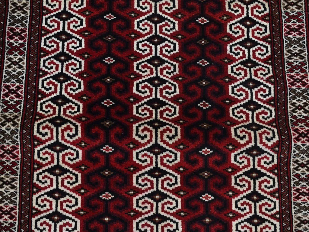 New Hand Knotted Red Wool Rectangle Oriental Rug 3'2" x 4'1"