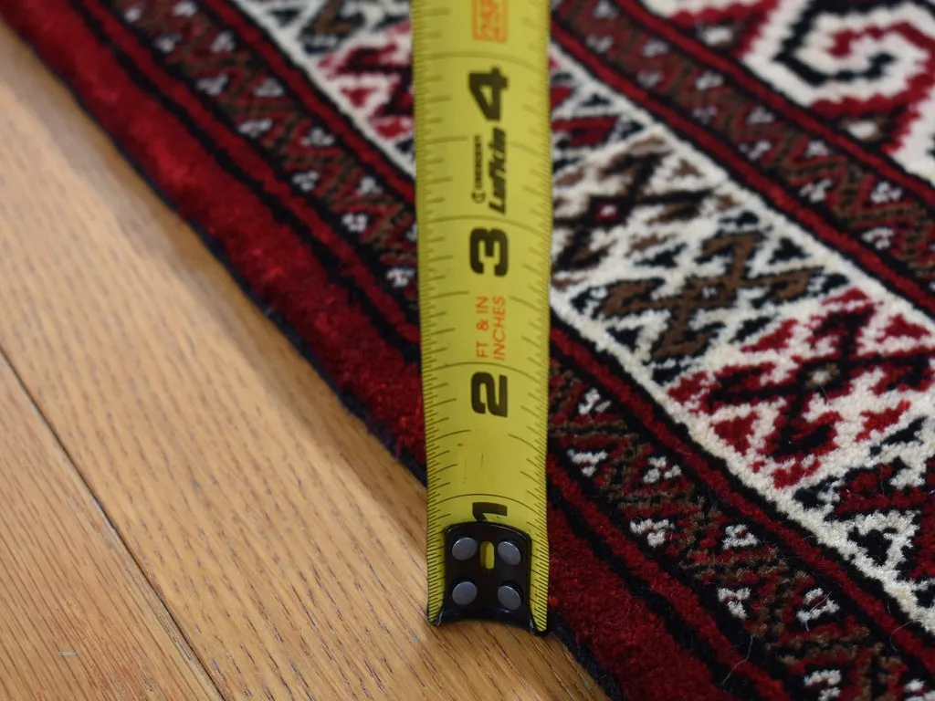 New Hand Knotted Red Wool Rectangle Oriental Rug 3'2" x 4'1"