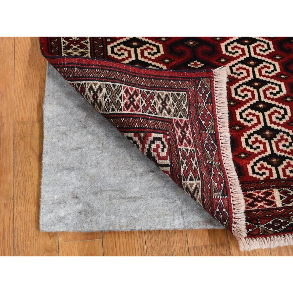New Hand Knotted Red Wool Rectangle Oriental Rug 3'2" x 4'1"