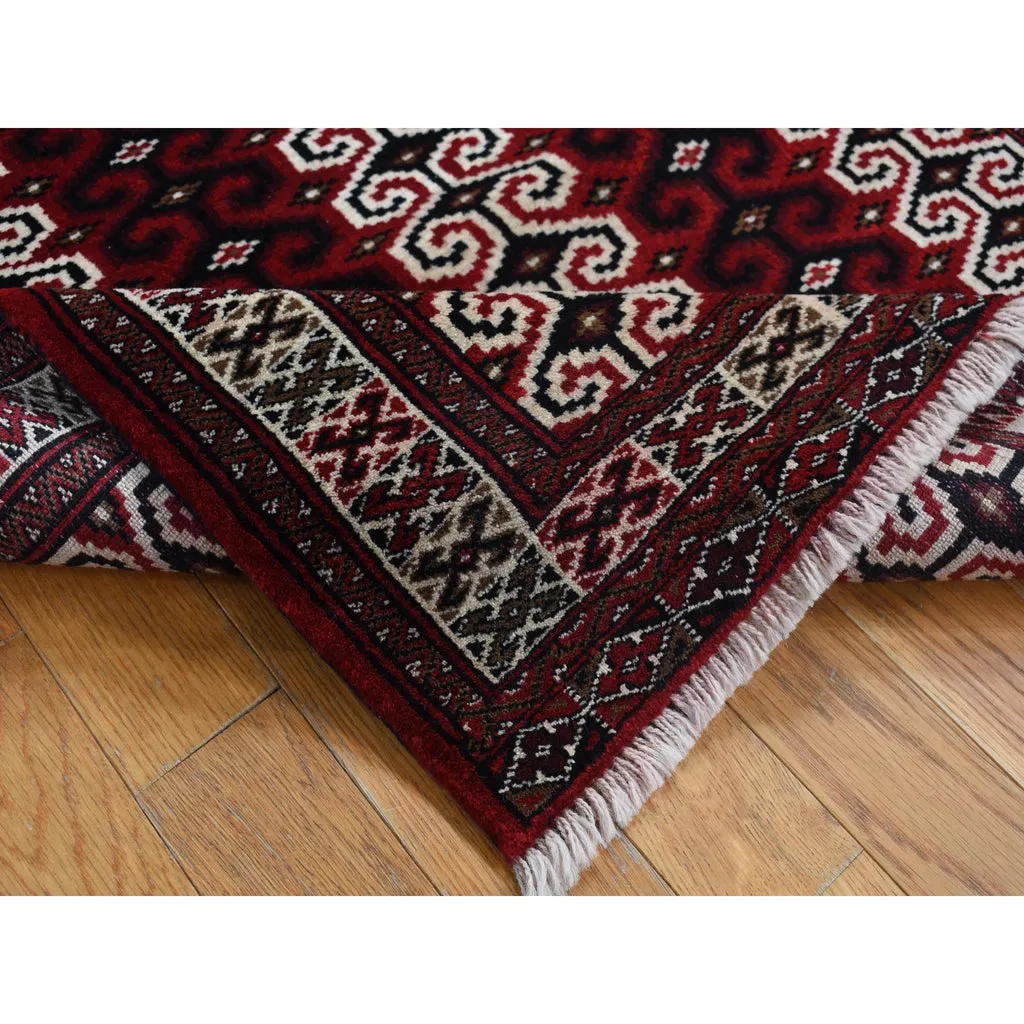 New Hand Knotted Red Wool Rectangle Oriental Rug 3'2" x 4'1"