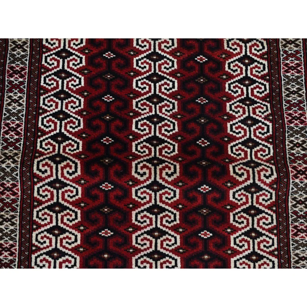 New Hand Knotted Red Wool Rectangle Oriental Rug 3'2" x 4'1"