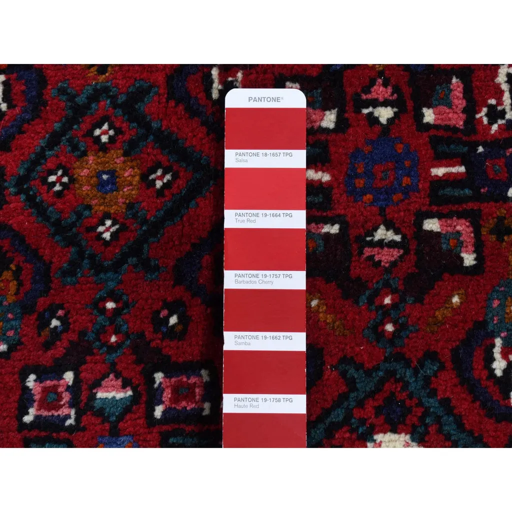 New Hand Knotted Red Wool Rectangle Oriental Rug 0" x 7'