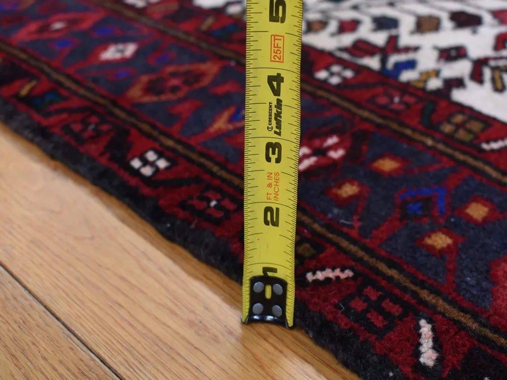 Vintage Hand Knotted Red Wool Runner Oriental Rug 3'2" x 10'5"