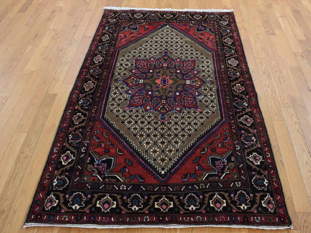 New Hand Knotted Brown Wool Rectangle Oriental Rug 4'1" x 6'9"