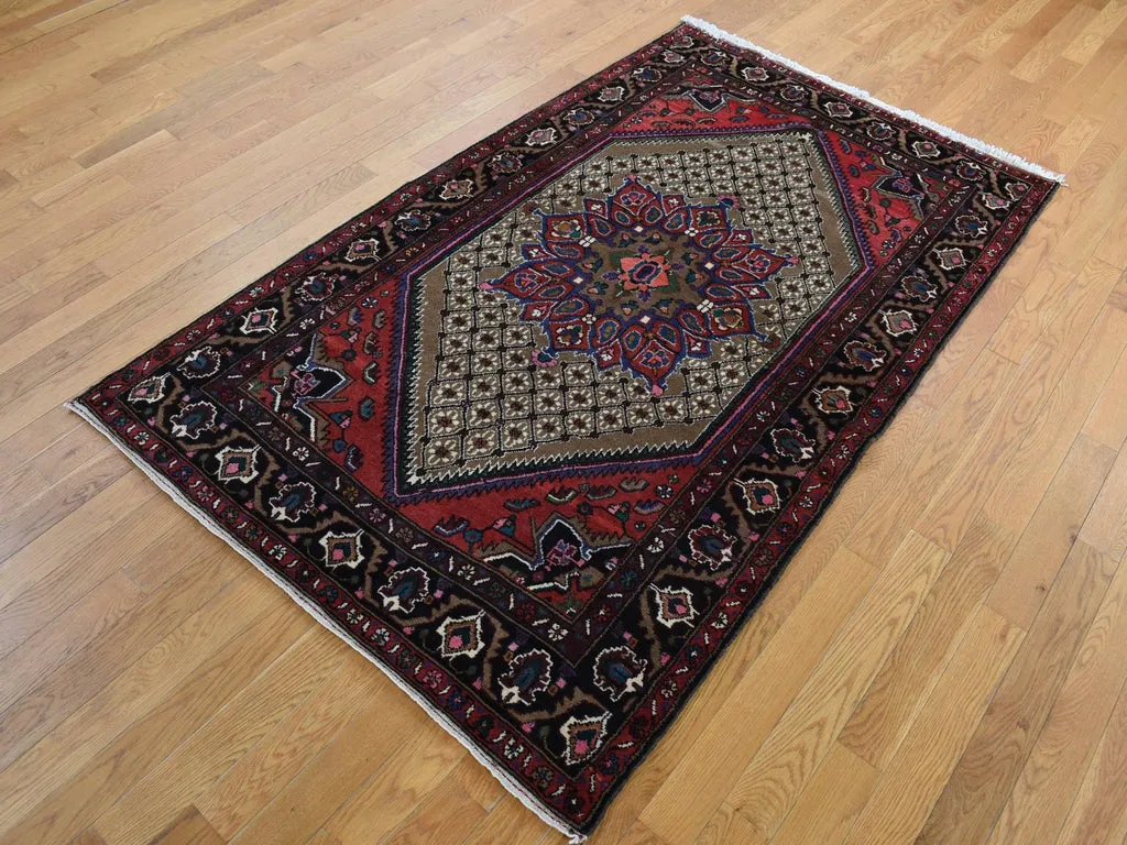 New Hand Knotted Brown Wool Rectangle Oriental Rug 4'1" x 6'9"