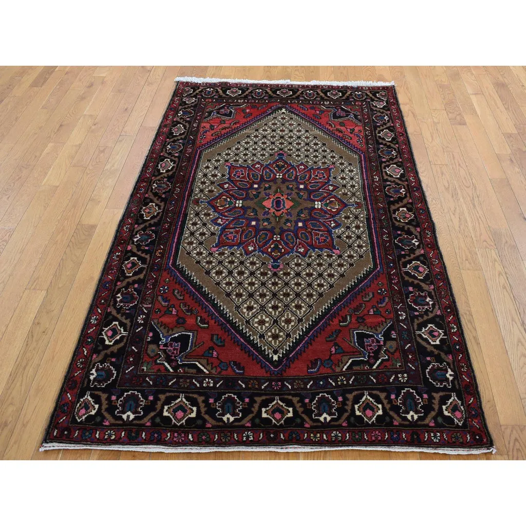 New Hand Knotted Brown Wool Rectangle Oriental Rug 4'1" x 6'9"