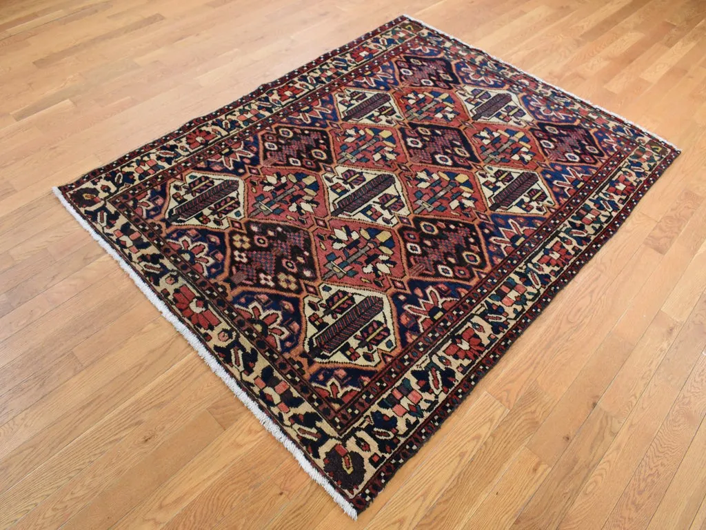 New Hand Knotted Red Wool Rectangle Oriental Rug 5'0" x 6'9"