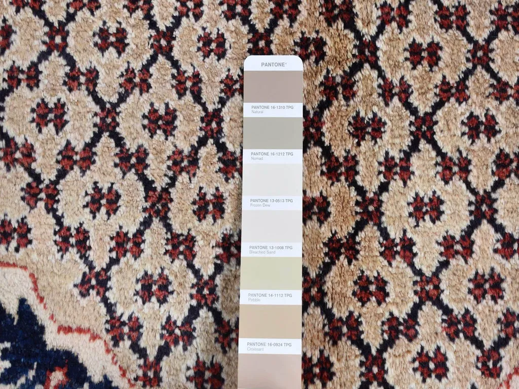 Vintage Hand Knotted Beige Wool Rectangle Oriental Rug 5'2" x 9'8"