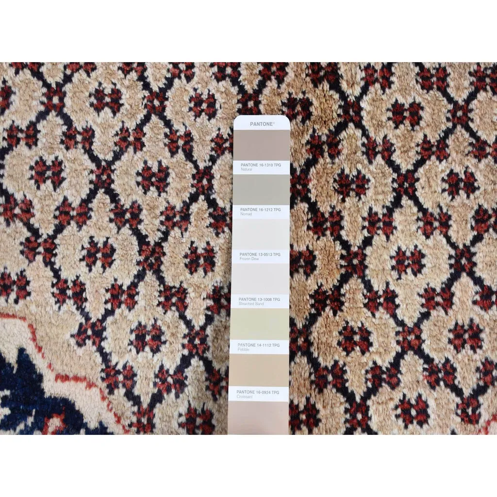 Vintage Hand Knotted Beige Wool Rectangle Oriental Rug 5'2" x 9'8"