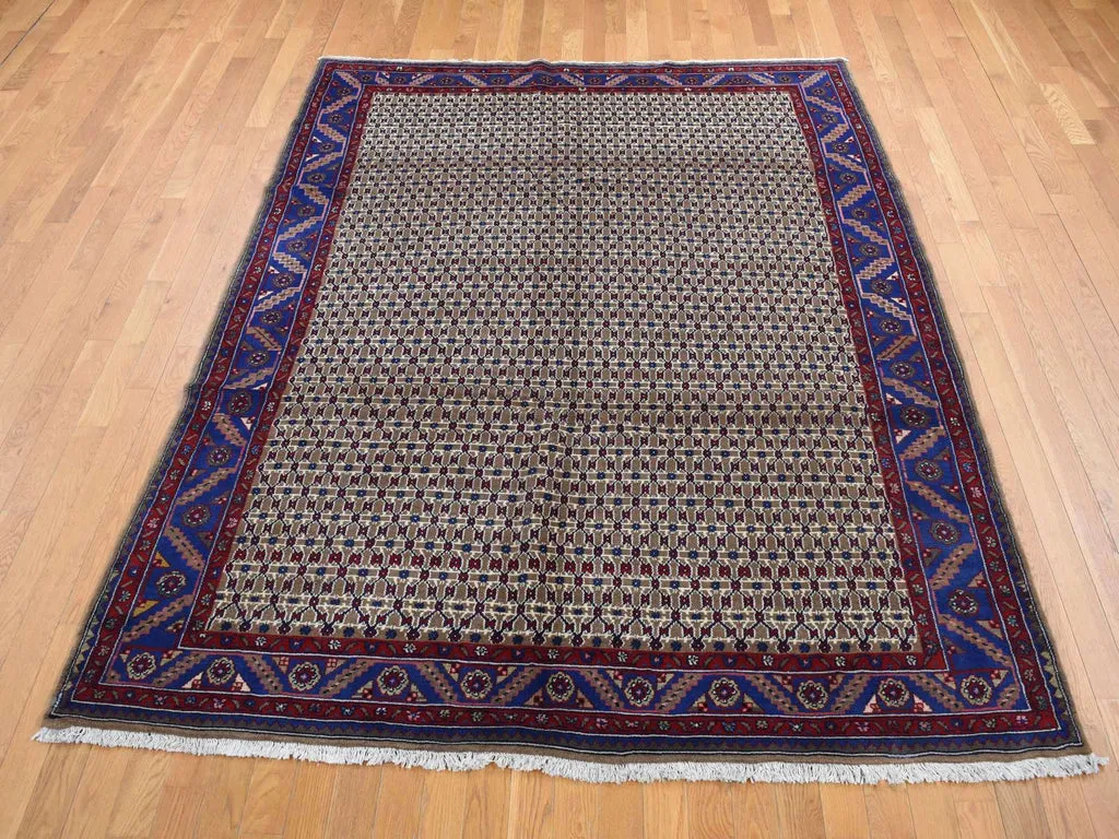 New Hand Knotted Brown Wool Rectangle Oriental Rug 6'8" x 9'1"