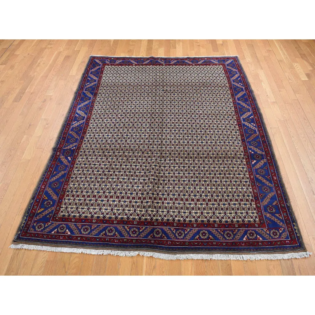 New Hand Knotted Brown Wool Rectangle Oriental Rug 6'8" x 9'1"
