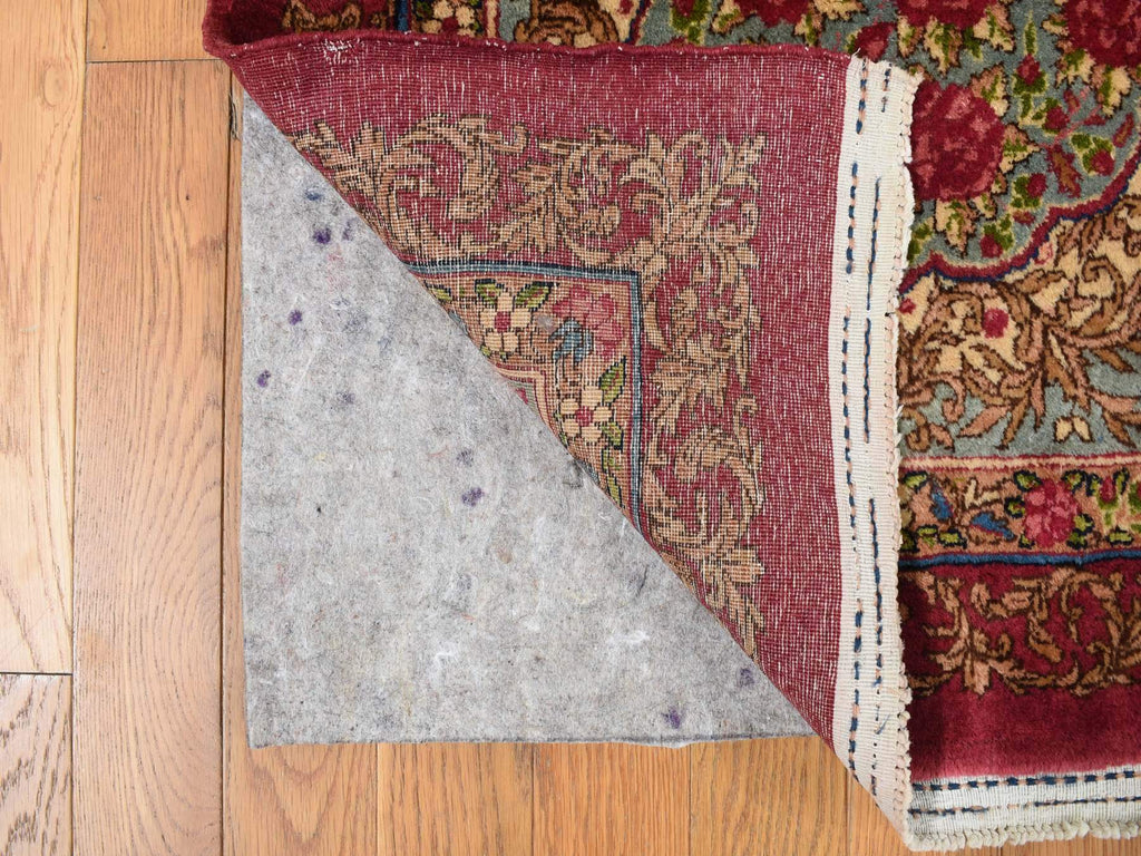 Vintage Hand Knotted Red Wool Square Oriental Rug 11'8" x 13'2"