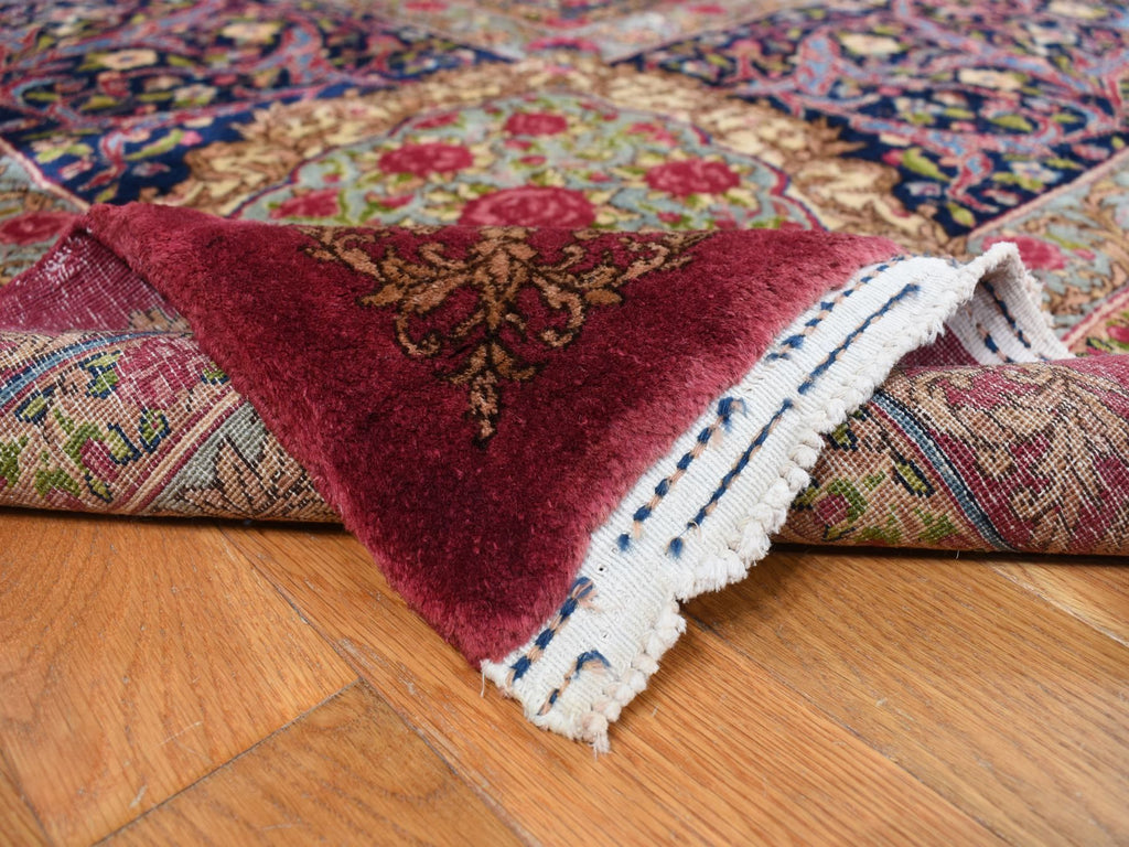 Vintage Hand Knotted Red Wool Square Oriental Rug 11'8" x 13'2"