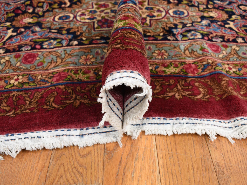 Vintage Hand Knotted Red Wool Square Oriental Rug 11'8" x 13'2"