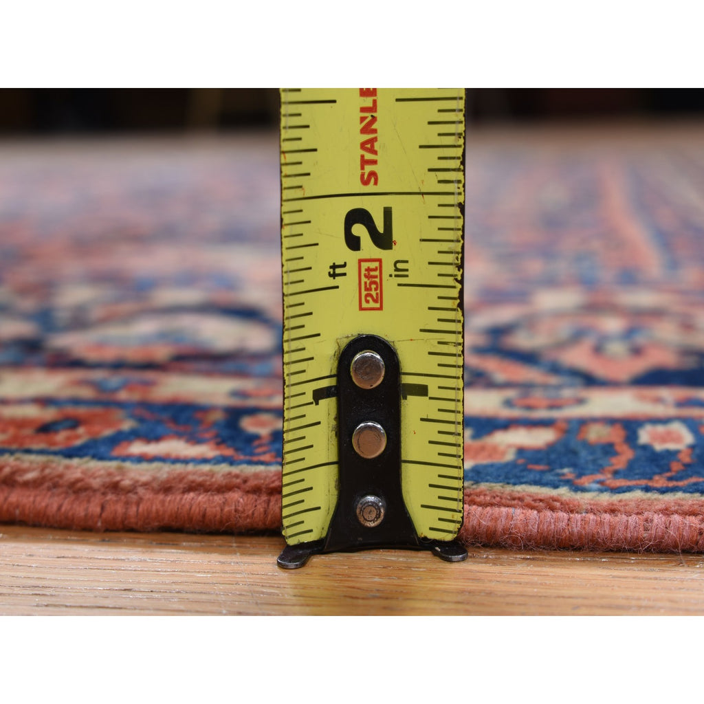 Vintage Hand Knotted Red Wool Rectangle Oriental Rug 4'1" x 7'0"