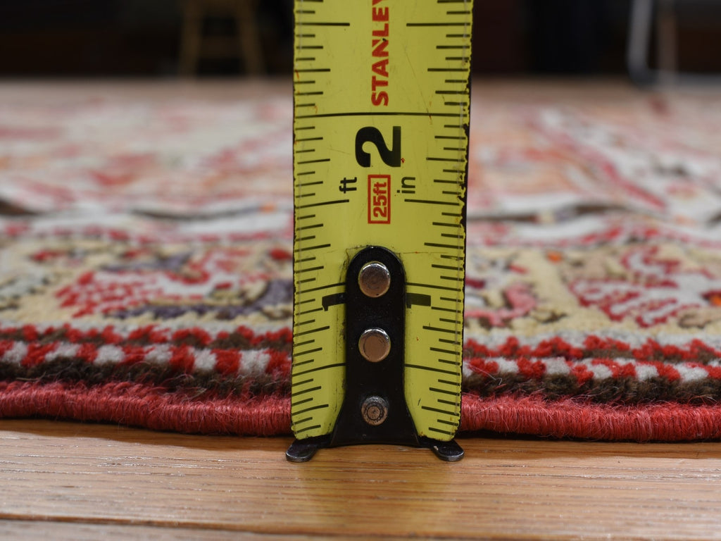 Vintage Hand Knotted Red Wool Rectangle Oriental Rug 3'5" x 5'0"