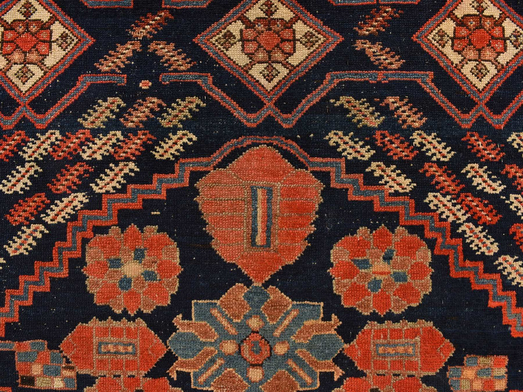 Vintage Hand Knotted Red Wool Rectangle Oriental Rug 4'6" x 6'7"