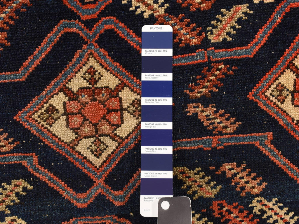 Vintage Hand Knotted Red Wool Rectangle Oriental Rug 4'6" x 6'7"