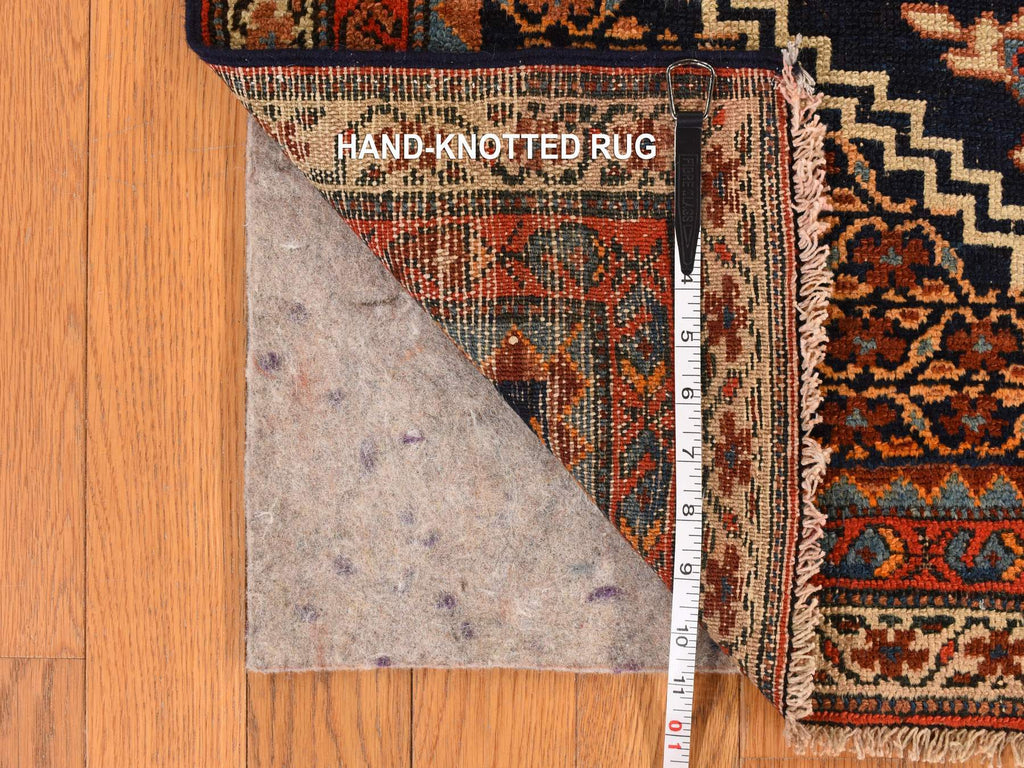 Vintage Hand Knotted Red Wool Rectangle Oriental Rug 4'6" x 6'7"