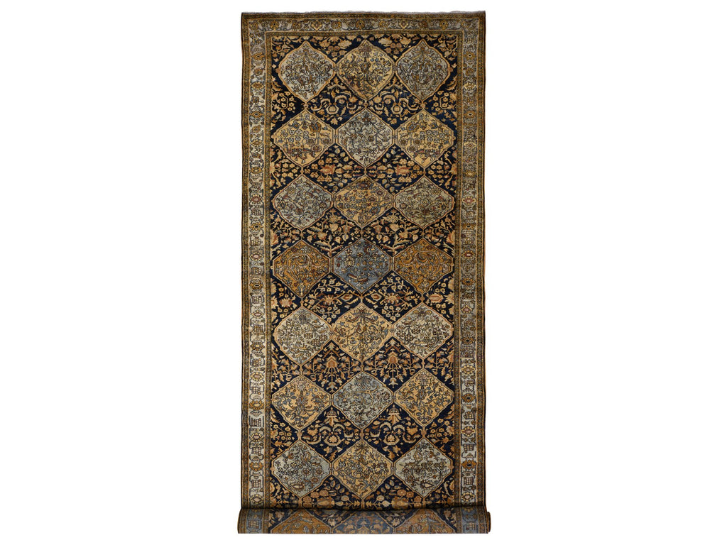 Vintage Hand Knotted Yellow Wool Runner Oriental Rug 6'8" x 19'3"