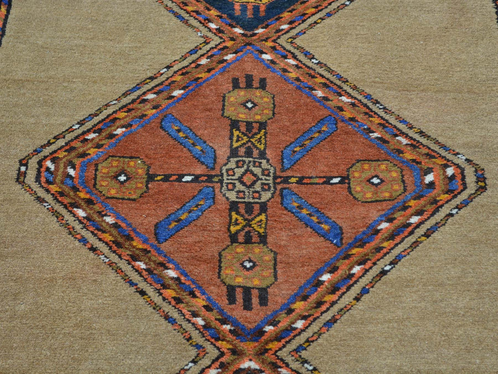 Vintage Hand Knotted Brown Wool Runner Oriental Rug 3'9" x 14'4"