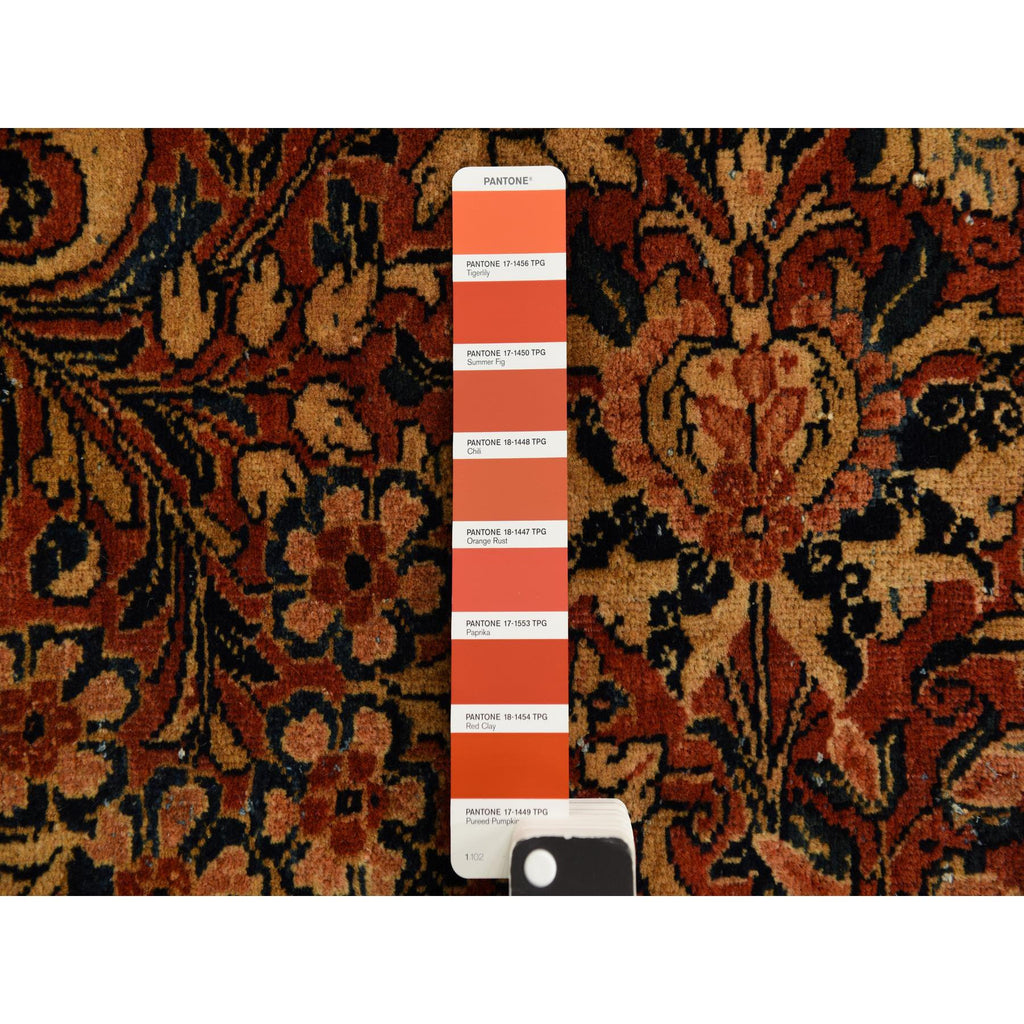 Vintage Hand Knotted Red Wool Square Oriental Rug 13'8" x 15'10"