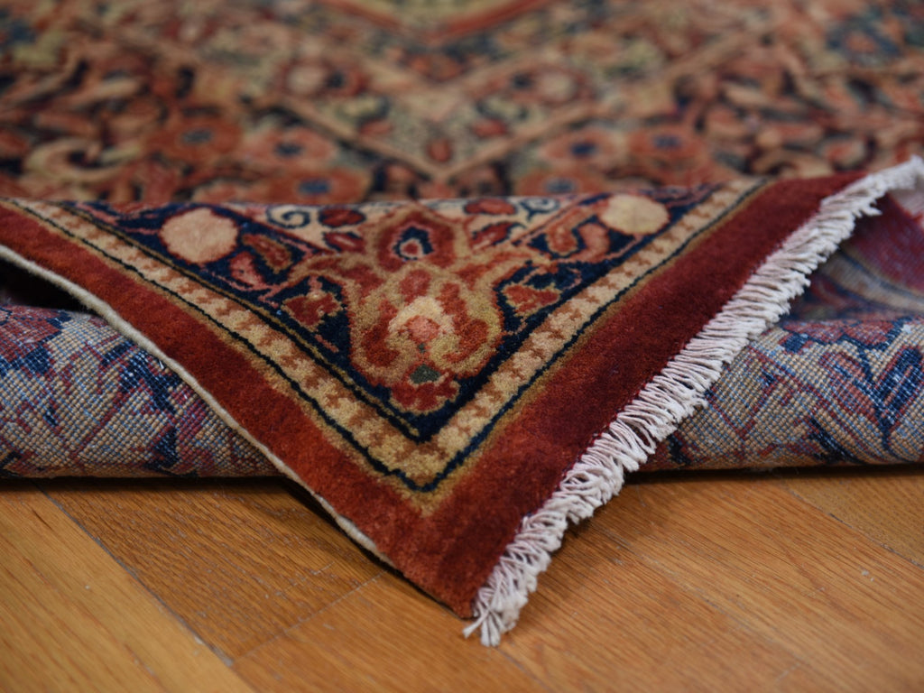 Vintage Hand Knotted Red Wool Square Oriental Rug 13'8" x 15'10"