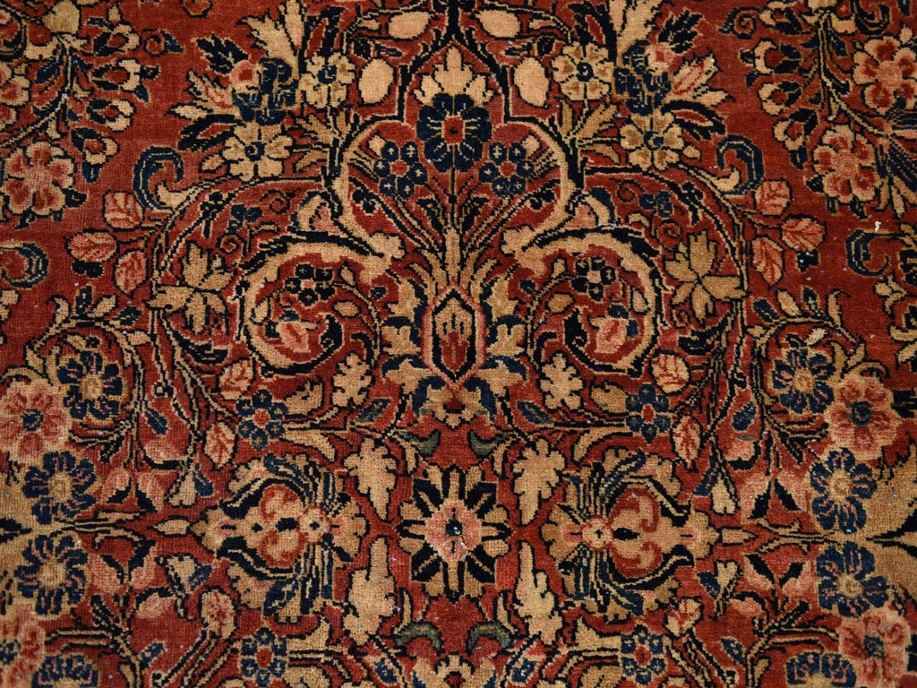 Vintage Hand Knotted Red Wool Square Oriental Rug 13'8" x 15'10"