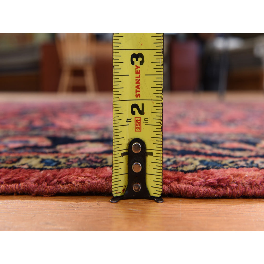 Vintage Hand Knotted Red Wool Rectangle Oriental Rug 5'3" x 6'7"