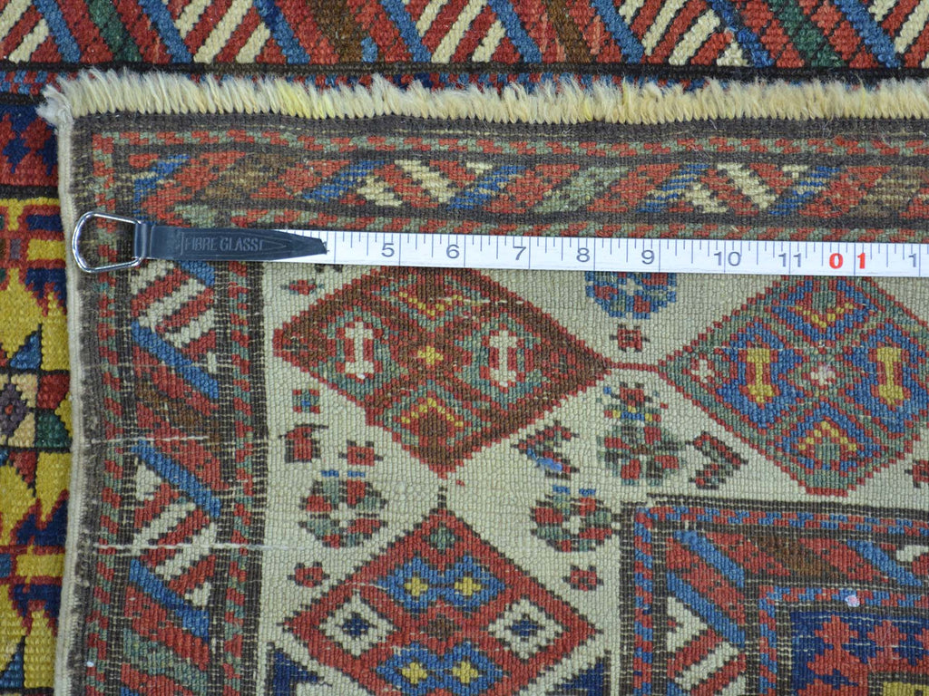 Vintage Hand Knotted Yellow Wool Runner Oriental Rug 4'0" x 9'10"