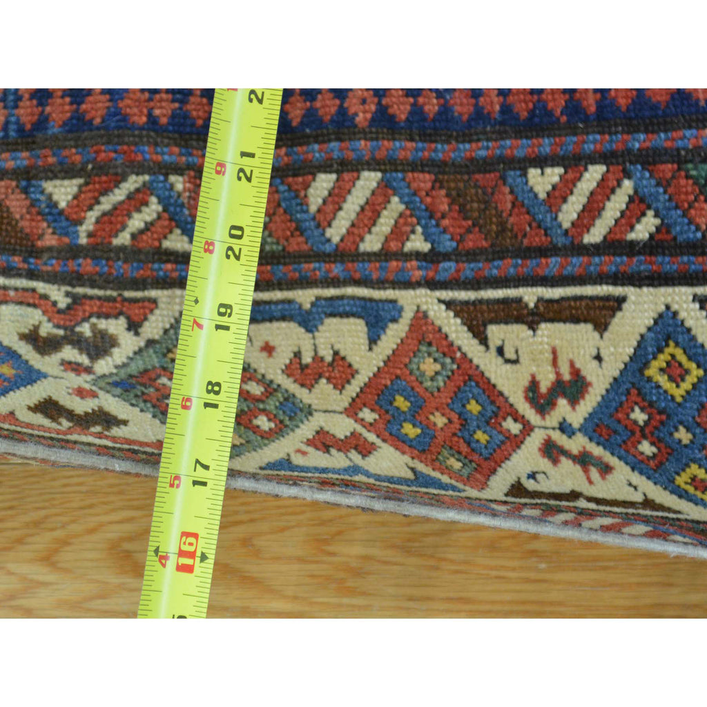 Vintage Hand Knotted Yellow Wool Runner Oriental Rug 4'0" x 9'10"