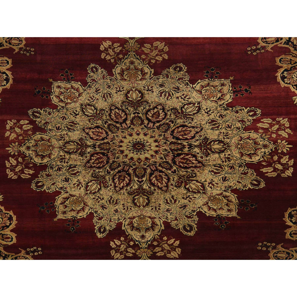 Vintage Hand Knotted Red Wool Rectangle Oriental Rug 10'10" x 15'3"