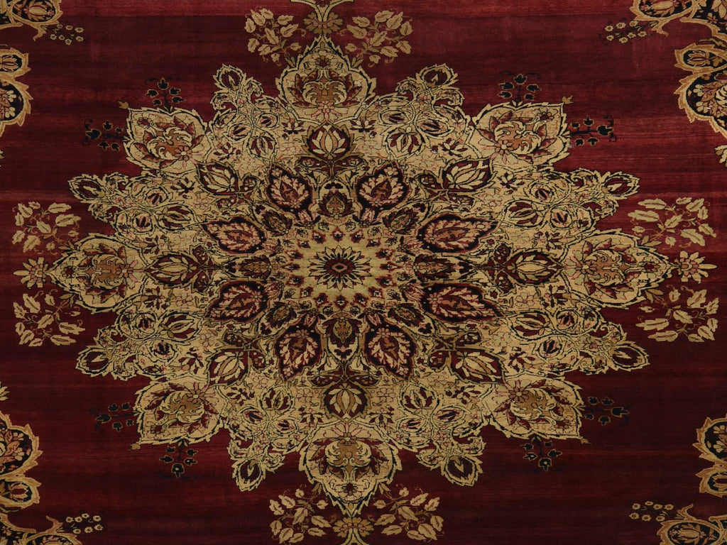 Vintage Hand Knotted Red Wool Rectangle Oriental Rug 10'10" x 15'3"
