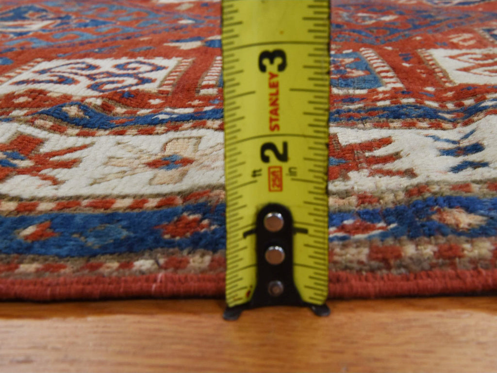 Vintage Hand Knotted Red Wool Rectangle Oriental Rug 4'3" x 6'3"