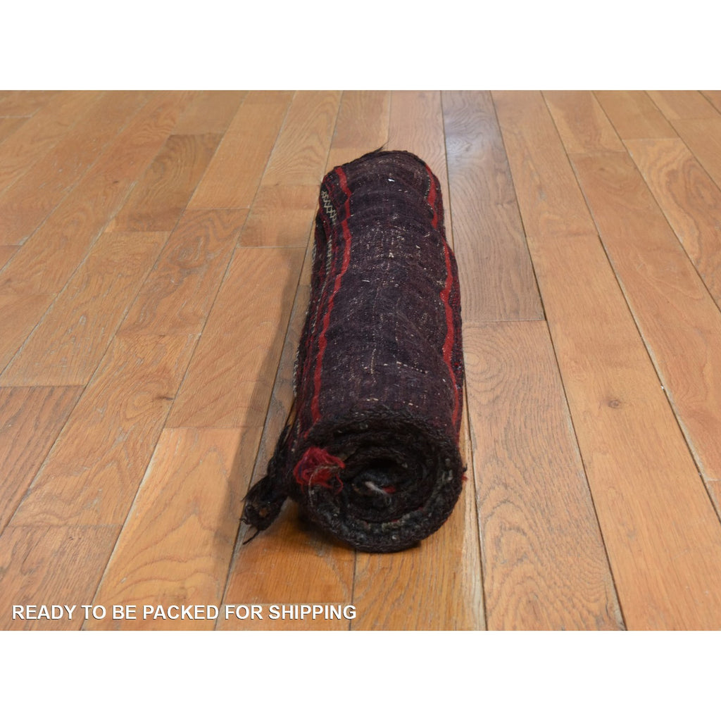 Vintage Hand Knotted Red Wool Square Oriental Rug 2'4" x 2'4"