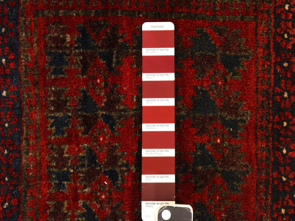 Vintage Hand Knotted Red Wool Square Oriental Rug 2'4" x 2'4"