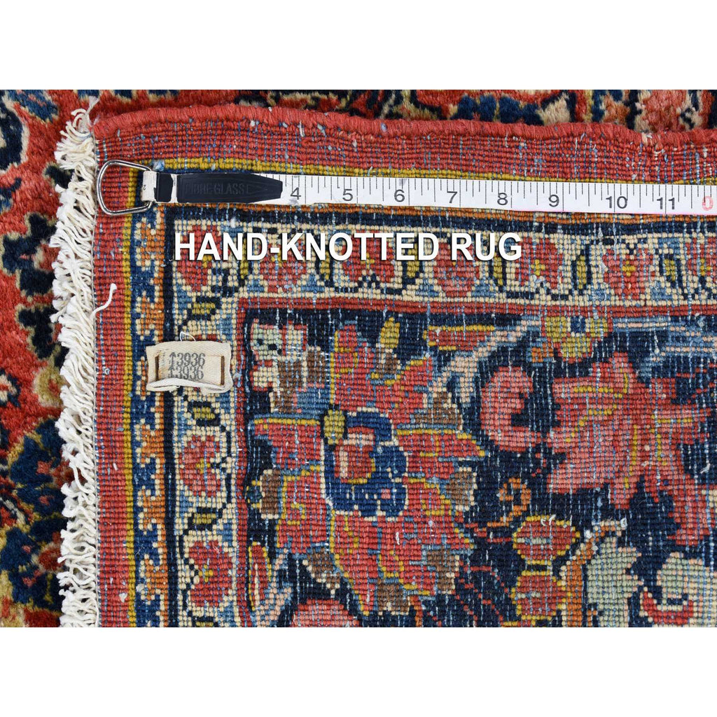 Vintage Hand Knotted Red Wool Rectangle Oriental Rug 6'0" x 8'7"