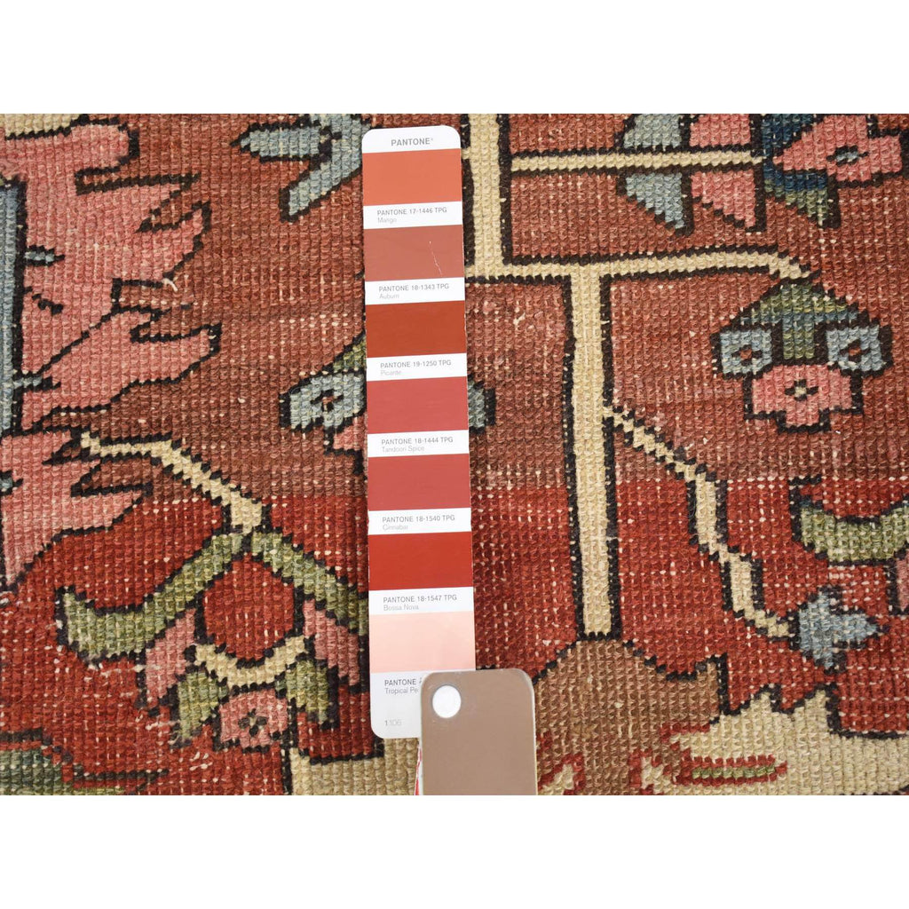 Vintage Hand Knotted Red Wool Rectangle Oriental Rug 8'7" x 12'0"