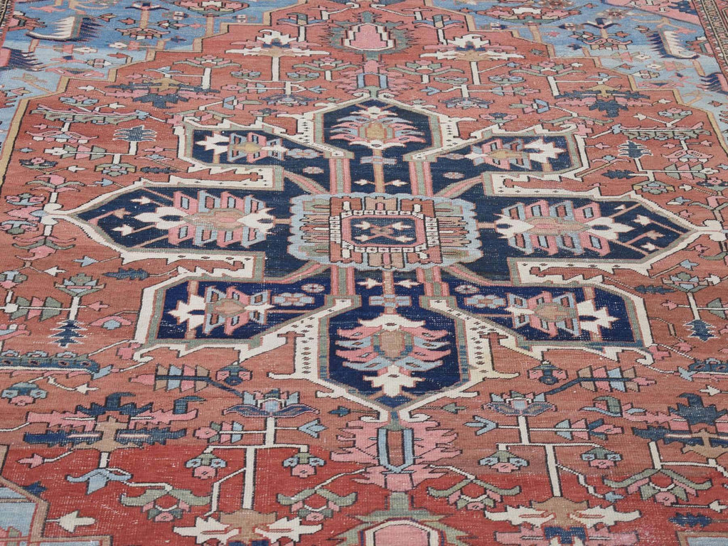 Vintage Hand Knotted Red Wool Rectangle Oriental Rug 8'7" x 12'0"