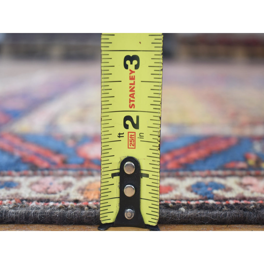 Vintage Hand Knotted Yellow Wool Runner Oriental Rug 4'0" x 10'3"