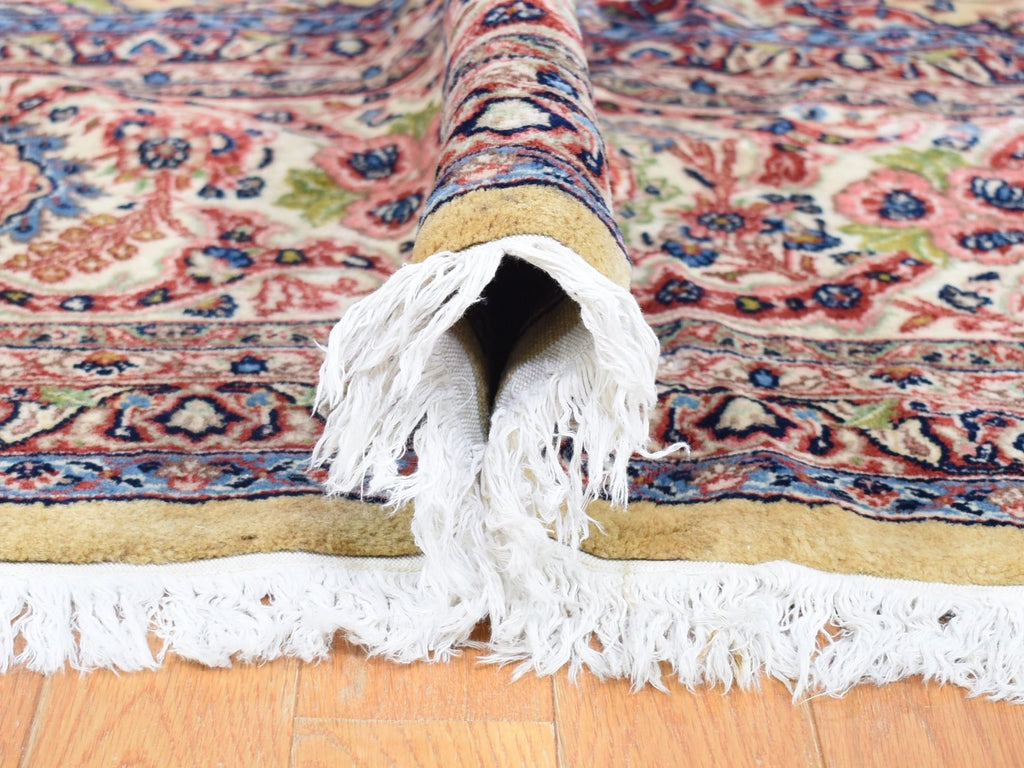 Vintage Hand Knotted Yellow Wool Rectangle Oriental Rug 11'5" x 15'9"