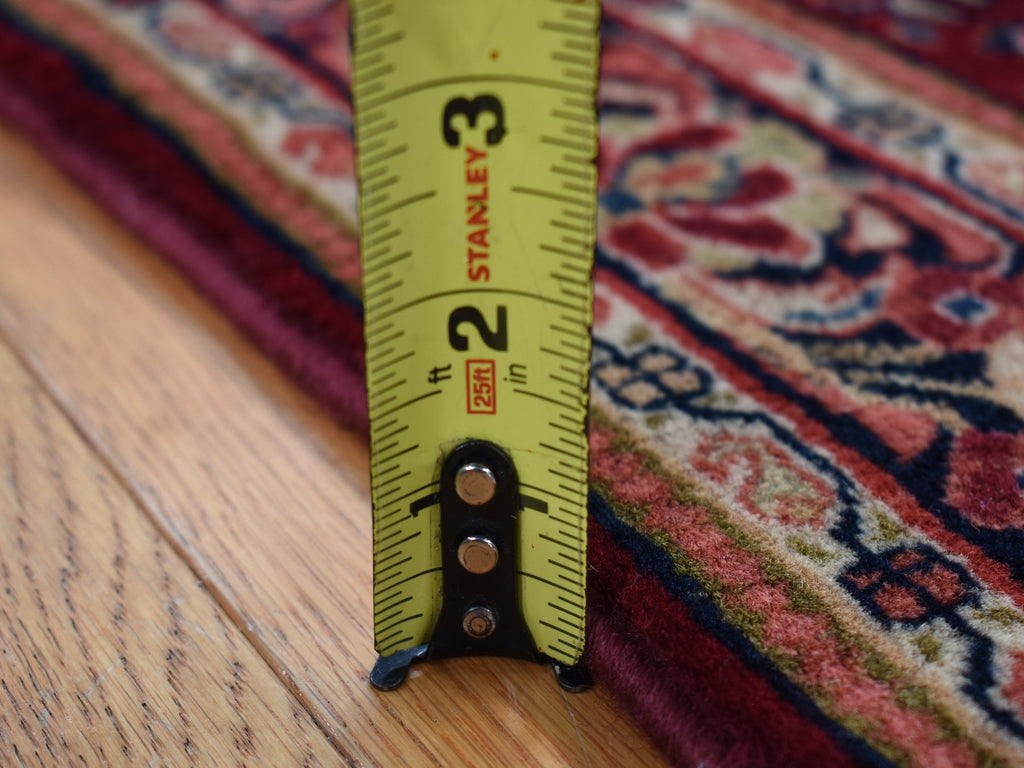 Vintage Hand Knotted Red Wool Rectangle Oriental Rug 3'0" x 3'0"