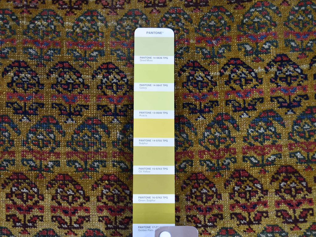 Vintage Hand Knotted Yellow Wool Runner Oriental Rug 5'1" x 9'10"